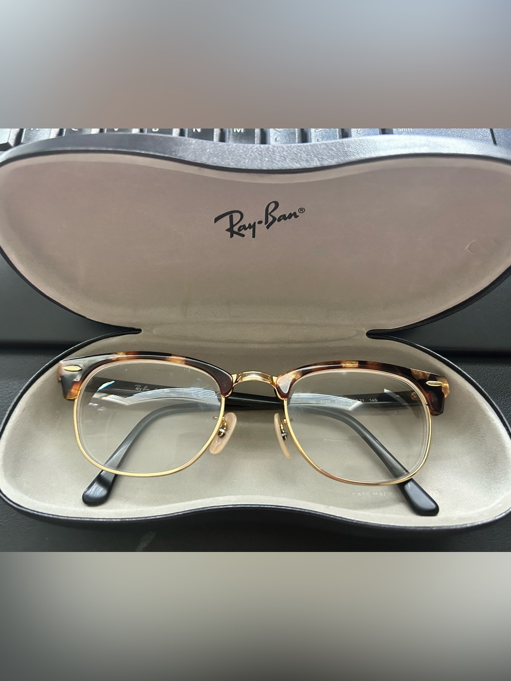 Ray-Ban Tortoise & Gold Round Metal-Acetate Glasses